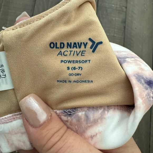 OLD NAVY NWT Powersoft Go Dry Pink Purple Marble Sports Bra Small (6/7 girls) - Picture 5 of 6